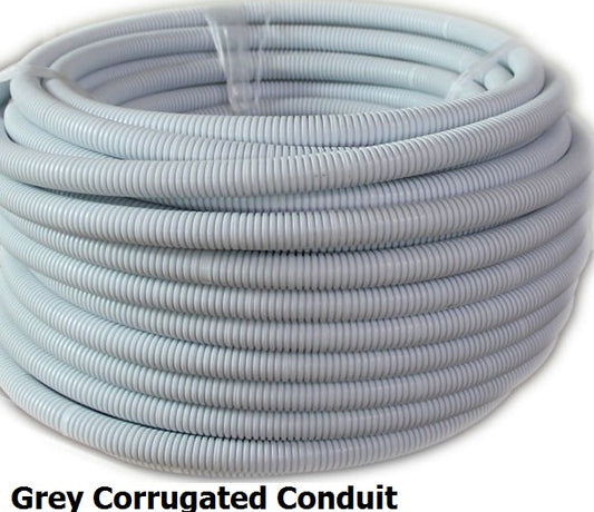 Conduit AUSSIE DUCT 25mm Corrugated Conduit HD Solar PVC Grey 50m Roll